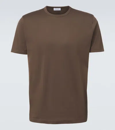 Sunspel Cotton Jersey T-shirt In Brown