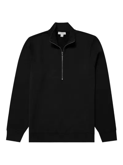 Sunspel Cotton Jumper In 黑色