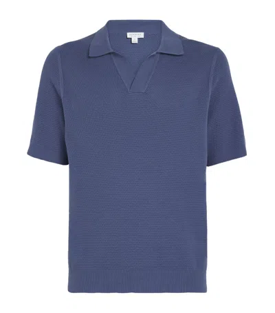 Sunspel Cotton Knit Polo Shirt