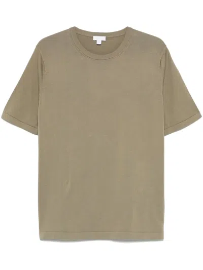 Sunspel Cotton Knit T-shirt In Green