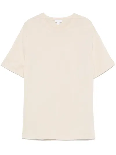 Sunspel Cotton Knit T-shirt In Neutrals