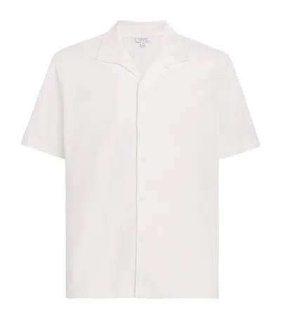 Sunspel Cotton Mesh Collared Shirt