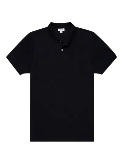 Sunspel Cotton Polo Shirt In 蓝色