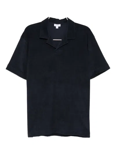 Sunspel Cotton Polo Shirt In Black