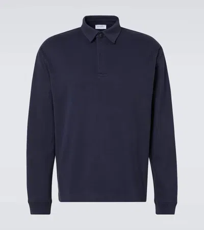 Sunspel Cotton Polo Shirt In Blue