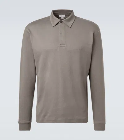 Sunspel Cotton Polo Shirt In Brown