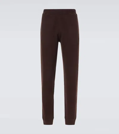Sunspel Cotton Sweatpants In Brown