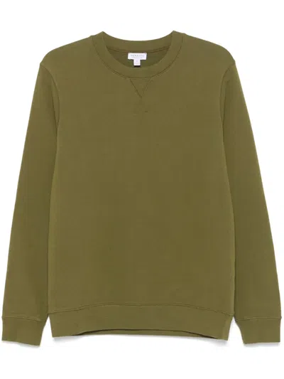 Sunspel Cotton Sweatshirt In Green