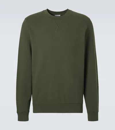 Sunspel Cotton Sweatshirt In Green