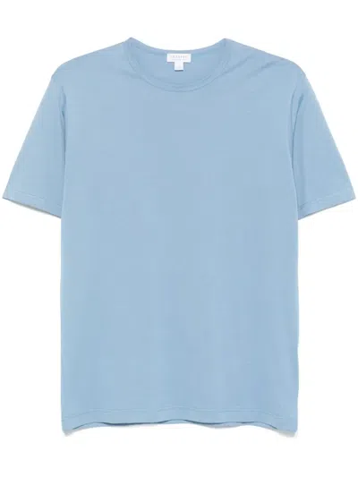 Sunspel Cotton T-shirt In Blue