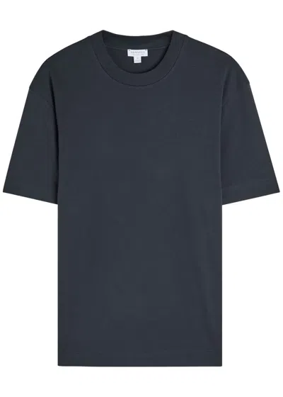Sunspel Cotton T-shirt In Blue