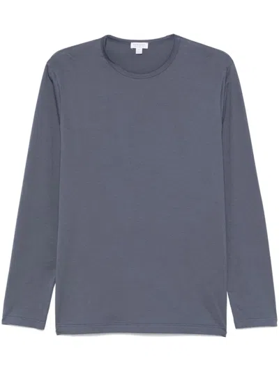 Sunspel Cotton T-shirt In Blue