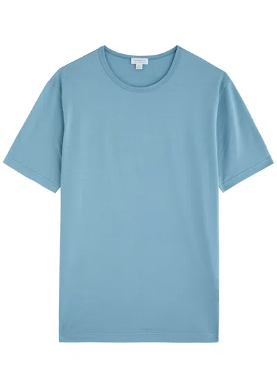 Sunspel Cotton T-shirt In Blue
