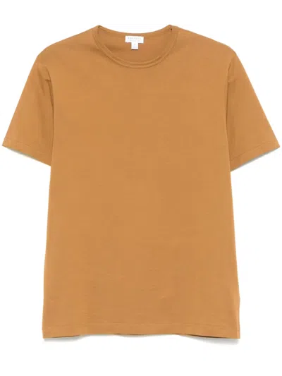 Sunspel Cotton T-shirt In Brown