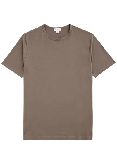 Sunspel Cotton T-shirt In Brown