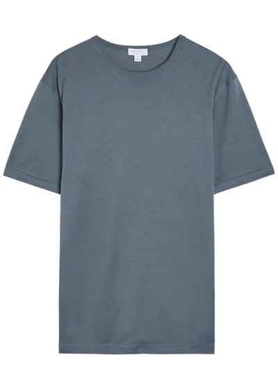 Sunspel Cotton T-shirt In Blue