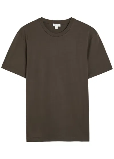 Sunspel Riviera Crew-neck T-shirt In Brown