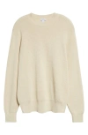 Sunspel Cotton Waffle Stitch Crewneck Sweater In Ecru