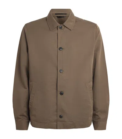 Sunspel Cotton-linen Field Jacket In Brown