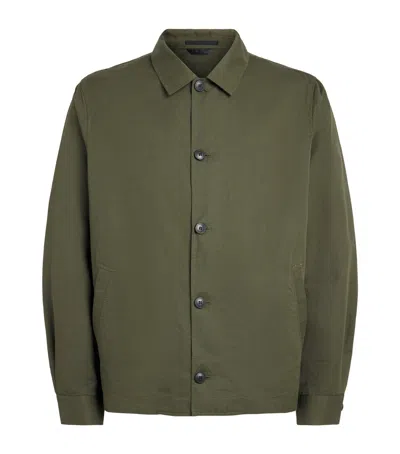 Sunspel Cotton-linen Field Jacket In Green