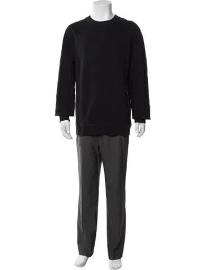 Pre-owned Sunspel Crew Neck Long Sleeve Pullover In Black
