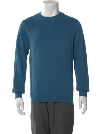 Pre-owned Sunspel Crew Neck Long Sleeve Pullover In Blue
