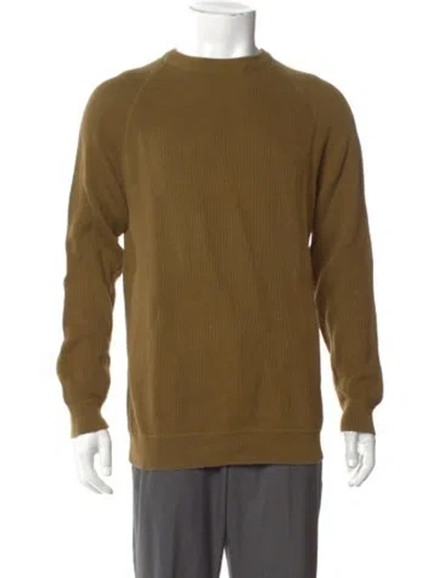 Pre-owned Sunspel Crew Neck Long Sleeve Pullover In Green