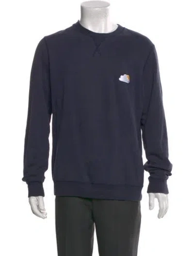 Pre-owned Sunspel Crew Neck Long Sleeve Sweatshirt In Blue