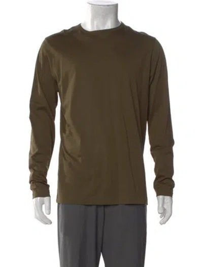 Pre-owned Sunspel Crew Neck Long Sleeve T-shirt In Green