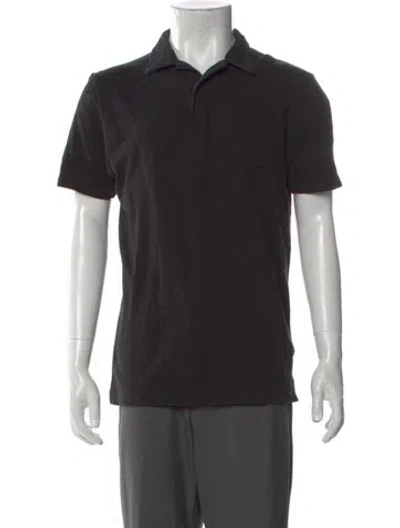 Pre-owned Sunspel Crew Neck Short Sleeve Polo Shirt In Black