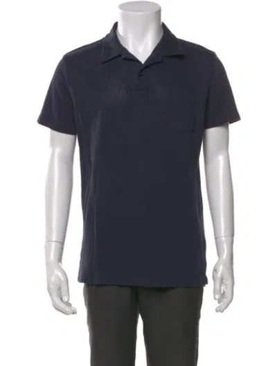 Pre-owned Sunspel Crew Neck Short Sleeve Polo Shirt In Blue