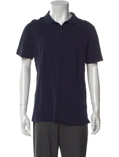Pre-owned Sunspel Crew Neck Short Sleeve Polo Shirt In Blue