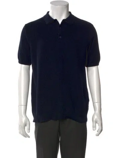 Pre-owned Sunspel Crew Neck Short Sleeve Polo Shirt In Blue