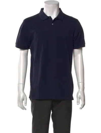 Pre-owned Sunspel Crew Neck Short Sleeve Polo Shirt In Blue