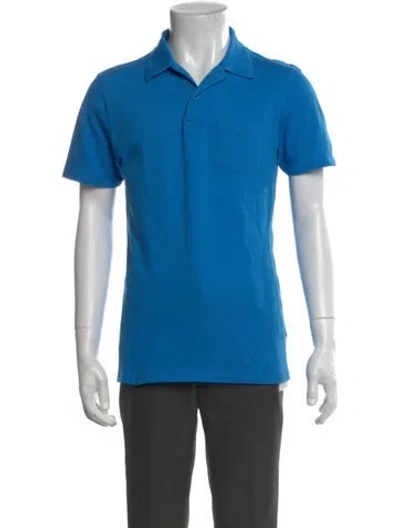 Pre-owned Sunspel Crew Neck Short Sleeve Polo Shirt In Blue
