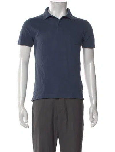 Pre-owned Sunspel Crew Neck Short Sleeve Polo Shirt In Blue