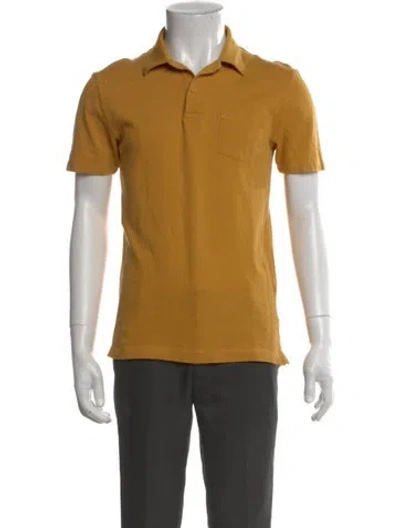 Pre-owned Sunspel Crew Neck Short Sleeve Polo Shirt In Yellow