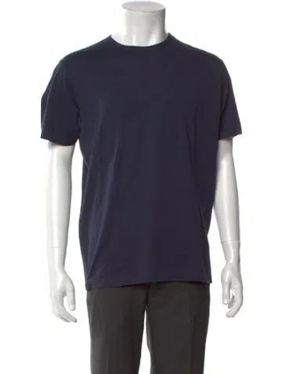Pre-owned Sunspel Crew Neck Short Sleeve T-shirt In Blue
