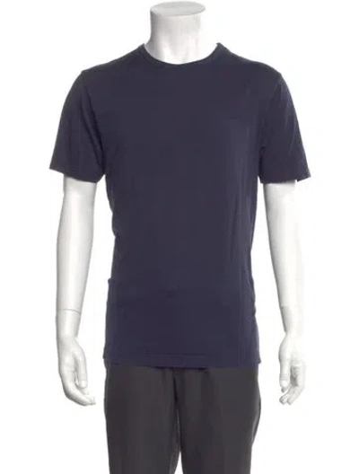 Pre-owned Sunspel Crew Neck Short Sleeve T-shirt In Blue