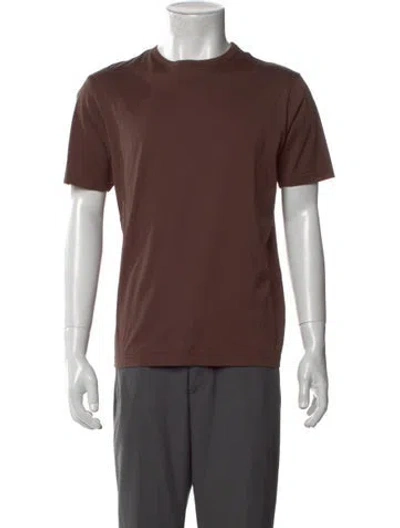 Pre-owned Sunspel Crew Neck Short Sleeve T-shirt In Brown