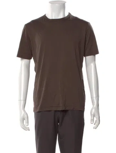Pre-owned Sunspel Crew Neck Short Sleeve T-shirt In Brown