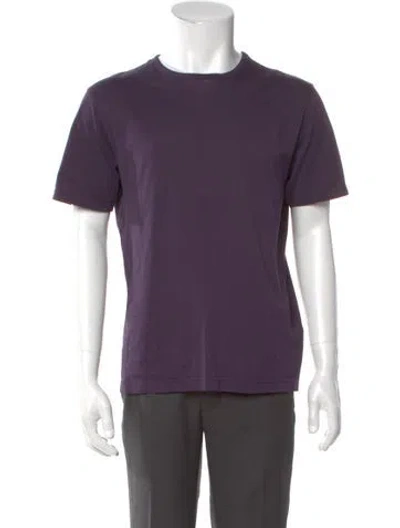 Pre-owned Sunspel Crew Neck Short Sleeve T-shirt In Purple