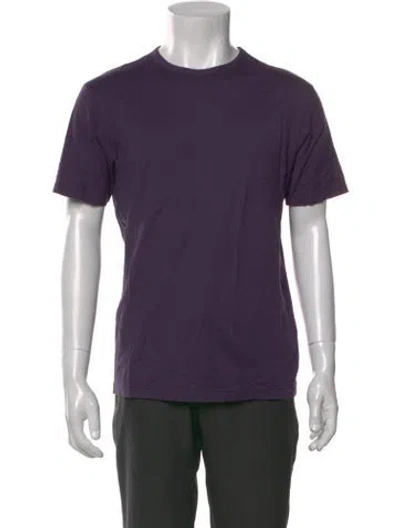 Pre-owned Sunspel Crew Neck Short Sleeve T-shirt In Purple