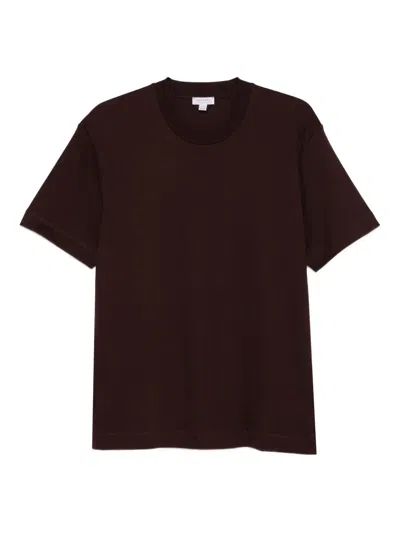 Sunspel Crew-neck T-shirt In Burgundy