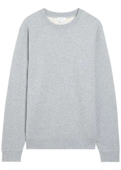 Sunspel Crew-neck Cotton Sweatshirt In Gray