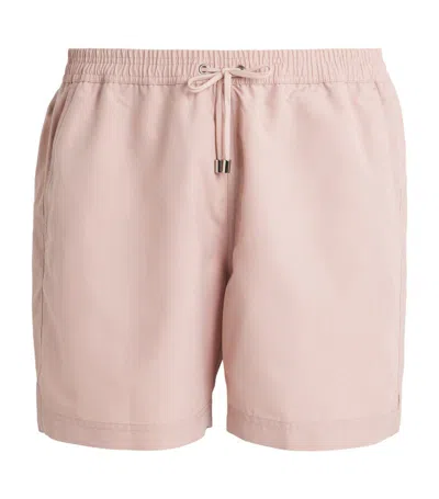 Sunspel Drawstring Swim Shorts In Pink