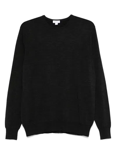 Sunspel Fine-knit Merino Jumper In Gray