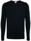 Sunspel Fine-knit Merino Jumper In Blau