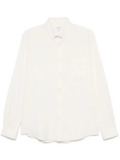 Sunspel Flannel Button-up Shirt In Neutrals