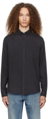 Sunspel Gray Button-down Shirt In Anthracite24
